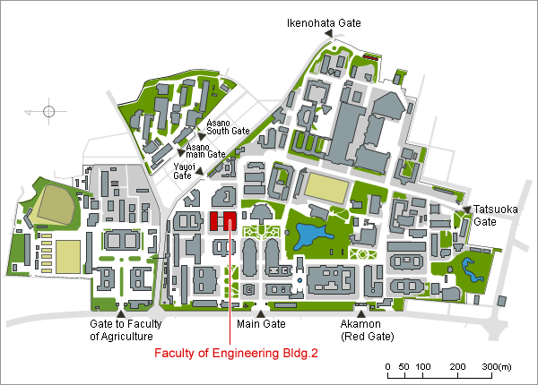 Map of Hongo campus